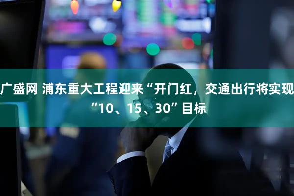 广盛网 浦东重大工程迎来“开门红，交通出行将实现“10、15、30”目标